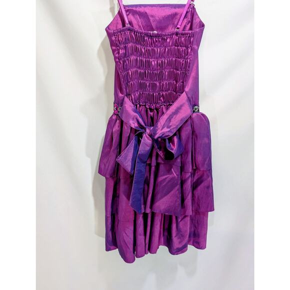 Stella M’Lia Purple Tiered Ruffle Party Dress Girls OS (Fits Like 10/12) NWT - Picture 4 of 6
